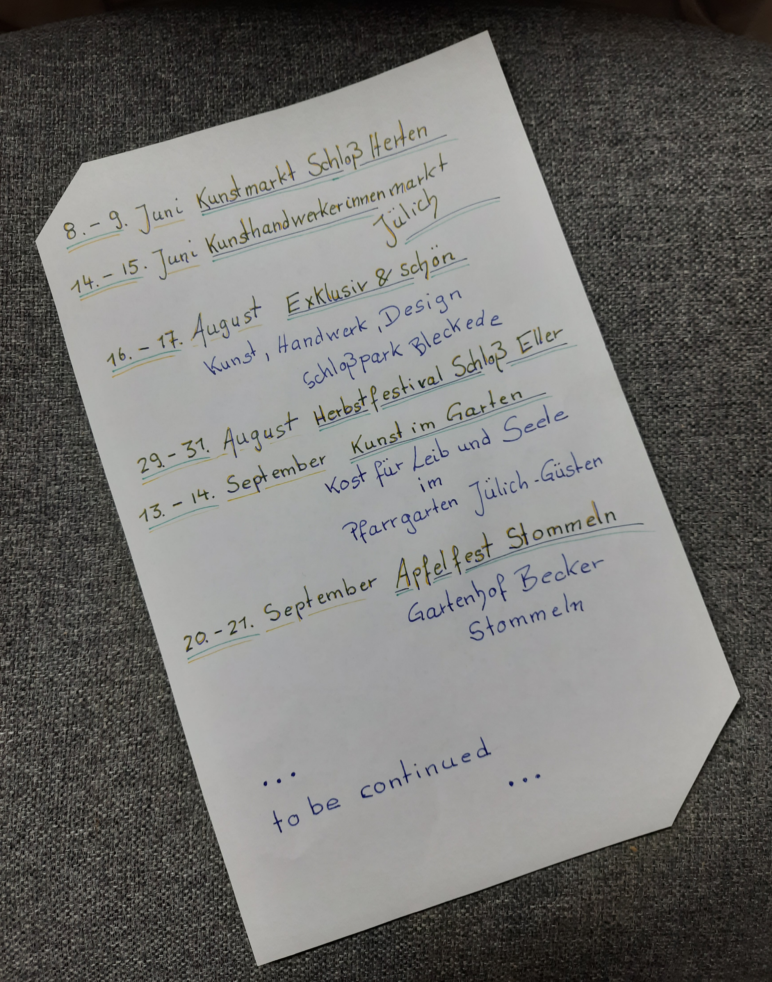 Die Fundstücke unterwegs